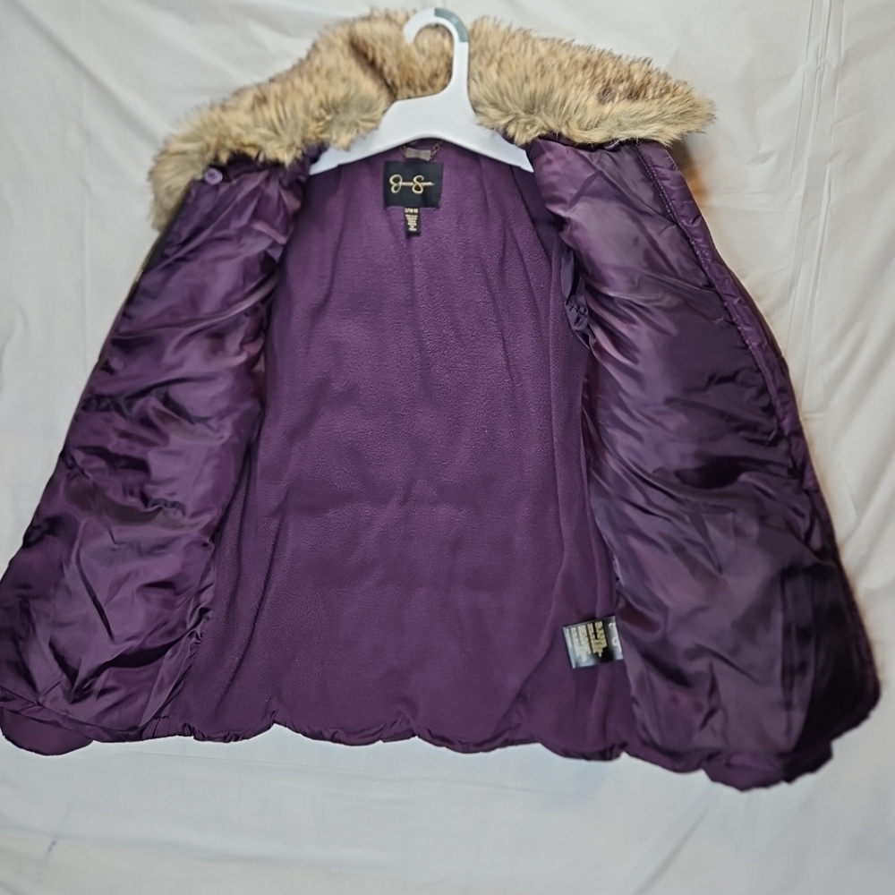 Jessica simpson Puffer Bomber Jacket Comfy Cozy In Season Purple  Size L 14-16 - Picture 10 of 16